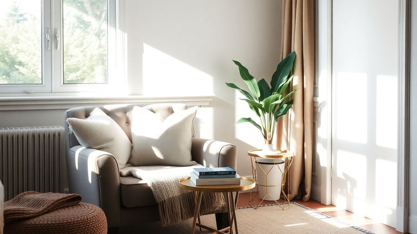 Design Casa 25 Colț de casă transformat în spațiu de lectură primitor.